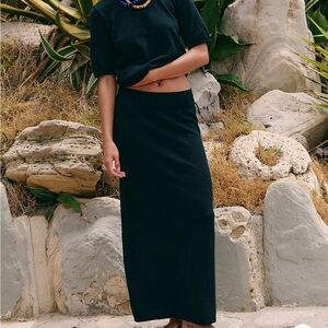 Free People Free-est Black Isabella Sweater Skirt Set S NWT